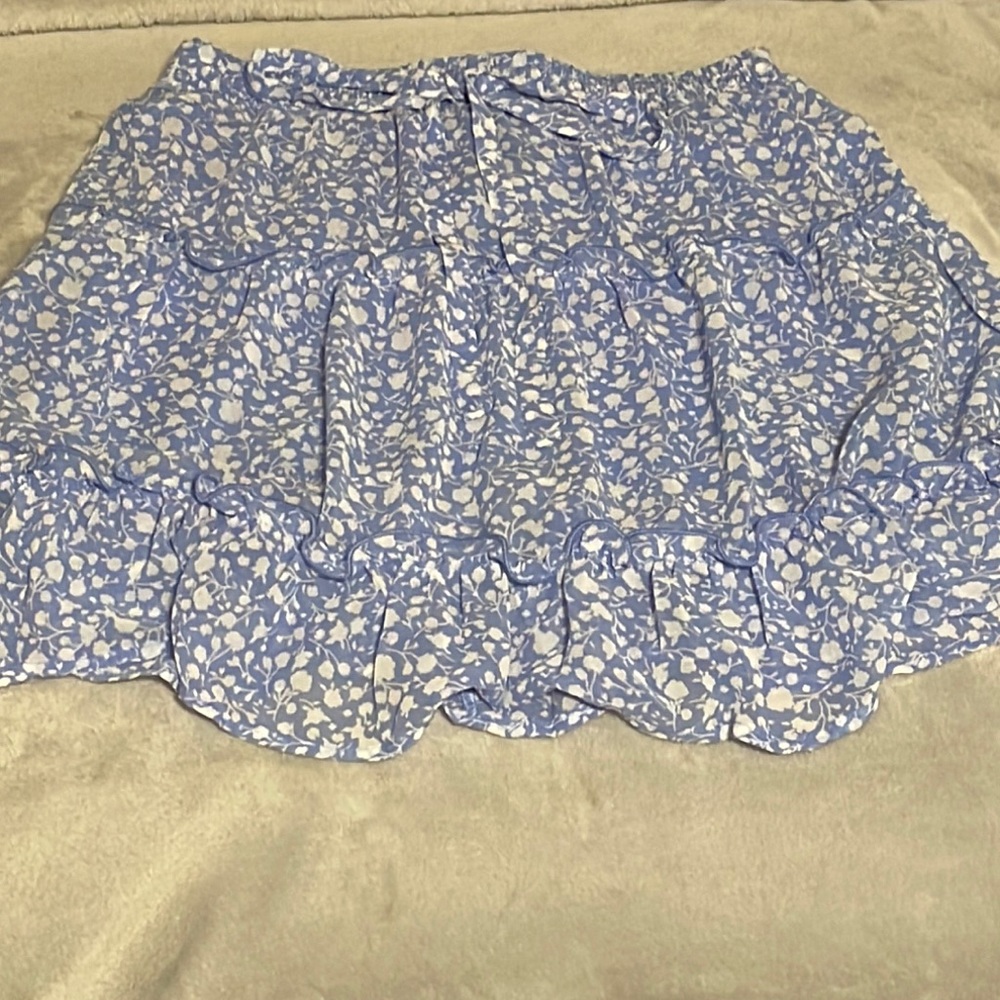 Baby blue and white skirt